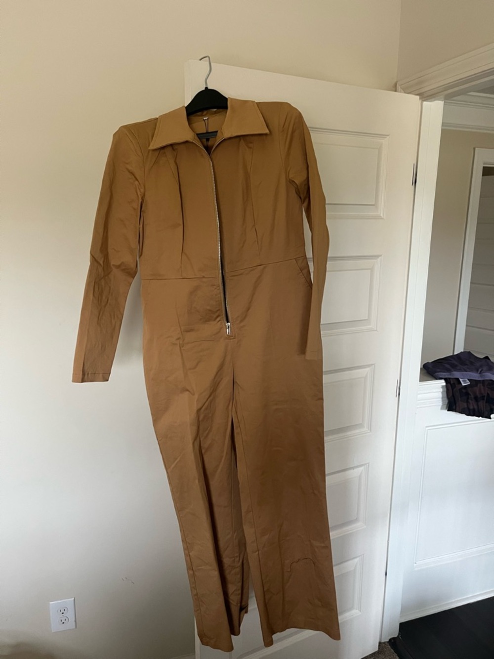 Women’s Zip-Front Jumpsuit in Caramel